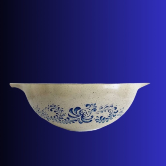 Pyrex Homestead Cinderella Bowl #444 - Tan & Blue - Picture 2 of 6